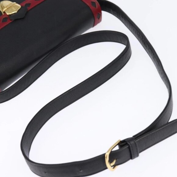 SAINT LAURENT Shoulder Bag Leather Black Gold Auth 148350 - Picture 8 of 16